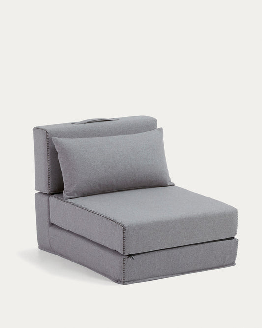 Arty pouffe bed in light grey, 70 x 89 (200) cm