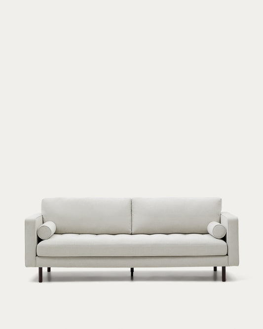 Sofa Debra 3-seater in pearl chenille and wengue finish legs 222 cm FSC Mix Credit
