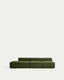 Blok 3-seater sofa with left terminal in green thick corduroy 325cm FSC Mix Credit