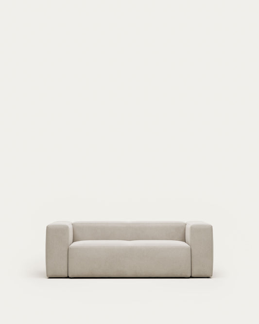 Blok 2-seater beige chenille sofa 210cm FSC Mix Credit