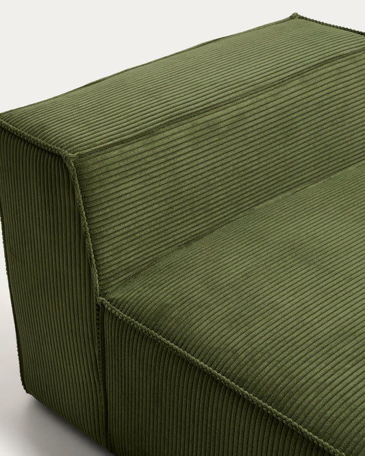 Blok green thick corduroy armchair 90cm FSC Mix Credit