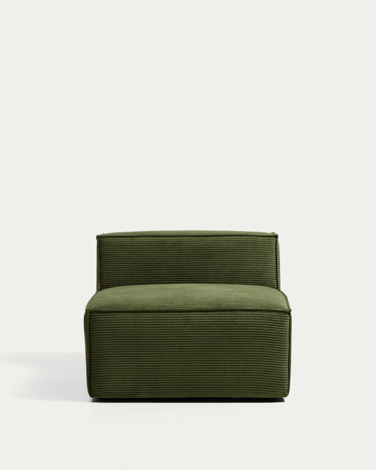 Blok green thick corduroy armchair 90cm FSC Mix Credit