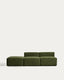 Blok 3-seater sofa with end pouffe in thick green corduroy 270cm FSC Mix Credit