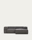 Blok 2-seater right chaise longue sofa in grey thick corduroy 240cm FSC Mix Credit