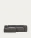 Blok 2-seater left chaise longue sofa in grey thick corduroy 240cm FSC Mix Credit