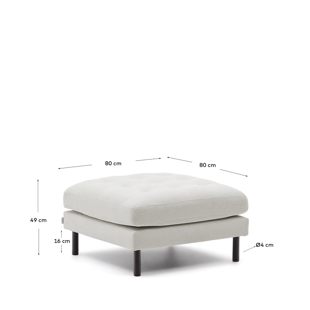 Debra pearl chenille footrest with wenge finished legs, 80 x 80 cm FSC Mix Credit