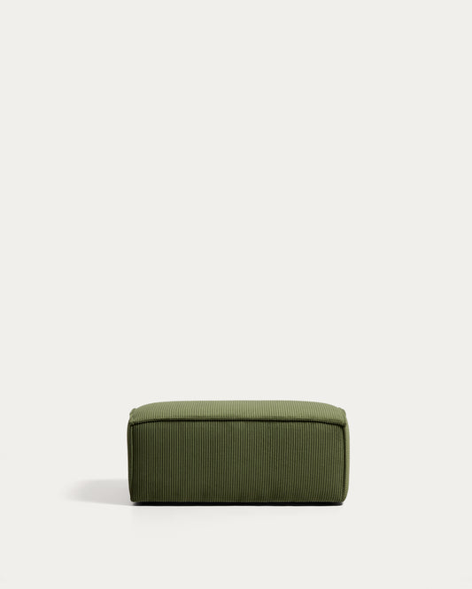 Blok green thick corduroy end pouffe 60x104cm FSC Mix Credit
