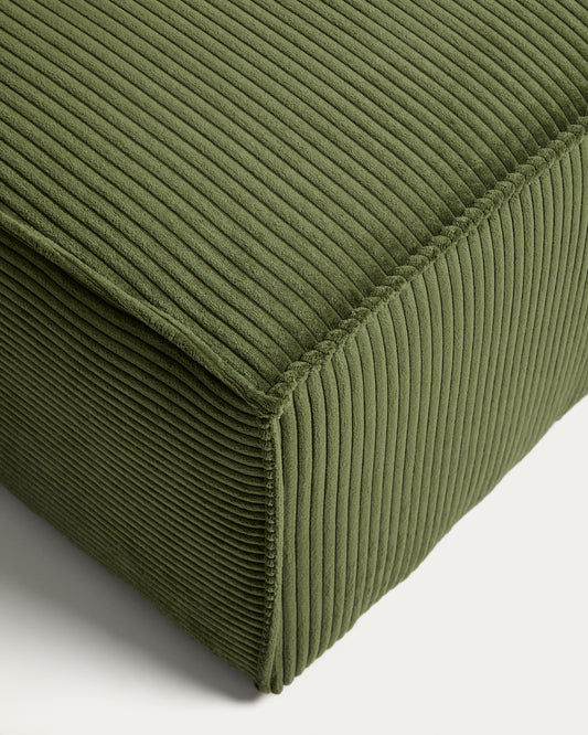 Blok green corduroy end pouffe 90x104cm FSC Mix Credit