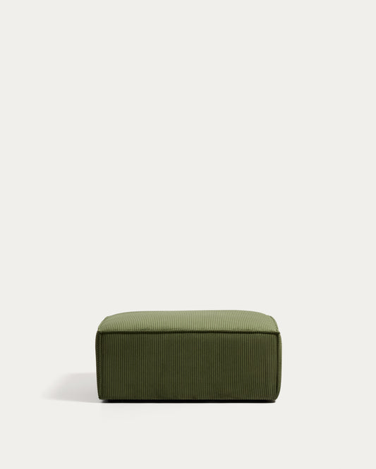 Blok green corduroy end pouffe 90x104cm FSC Mix Credit