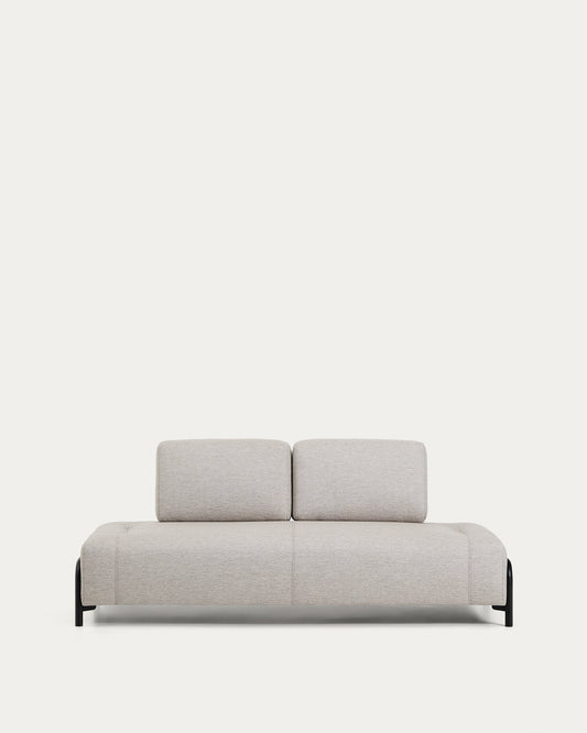 Compo 2-seater greige module with black metal frame 200 cm FSC Mix Credit