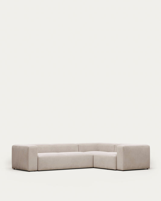 Blok 4 seater corner sofa in beige, 320 x 230 cm / 230 x 320 cm