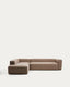 Blok brown chenille 5-seater corner sofa with left terminal 255 x 320cm FSC Mix Credit