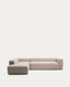 Blok beige chenille 5-seater corner sofa with left terminal 255 x 320cm FSC Mix Credit