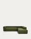 Blok 5-seater corner sofa with right terminal in green thick corduroy 320 x 255cm FSC Mix Credit
