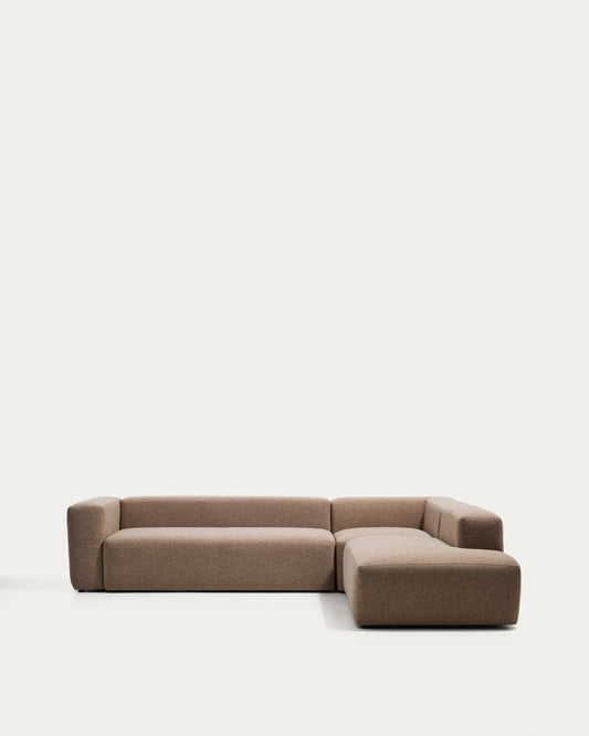 Blok brown chenille 5-seater corner sofa with right terminal 320 x 255cm FSC Mix Credit