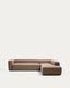 Blok brown chenille 5-seater corner sofa with right terminal 320 x 255cm FSC Mix Credit