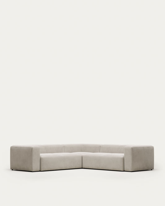 Blok beige chenille 4-seater corner sofa 290 x 290cm FSC Mix Credit