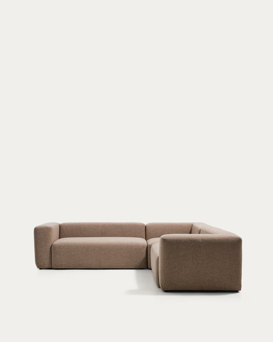 Blok brown chenille 4-seater corner sofa 290 x 290cm FSC Mix Credit