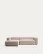 Blok 3-seater sofa with left chaise longue in beige chenille 300cm FSC Mix Credit