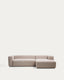 Blok 3-seater sofa with right chaise longue in beige chenille 300cm FSC Mix Credit