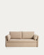 Tanit sofa bed in beige with natural finish solid beech wood legs, 210 cm FSC Mix Credit