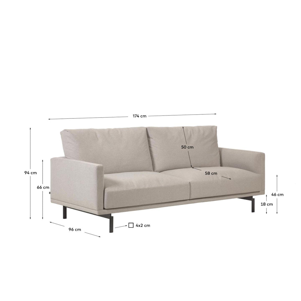 Galene 2 seater sofa in beige, 174 cm FSC Mix Credit FSC Mix Credit