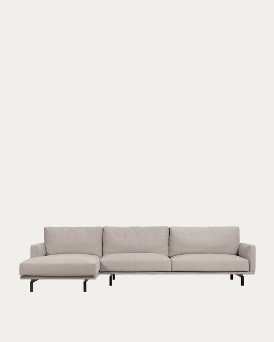 Galene 4 seater sofa with left-hand chaise longue in beige, 314 cm FSC Mix Credit