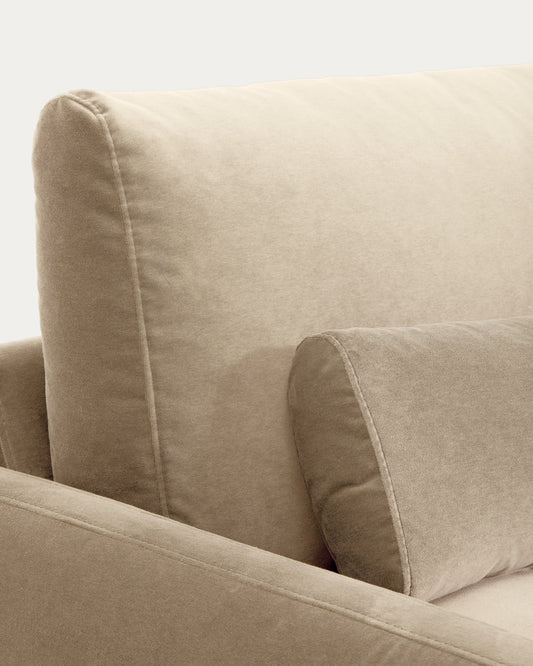 Veliro pearl velvet 4-seater sofa with black steel legs 240cm FSC Mix Credit