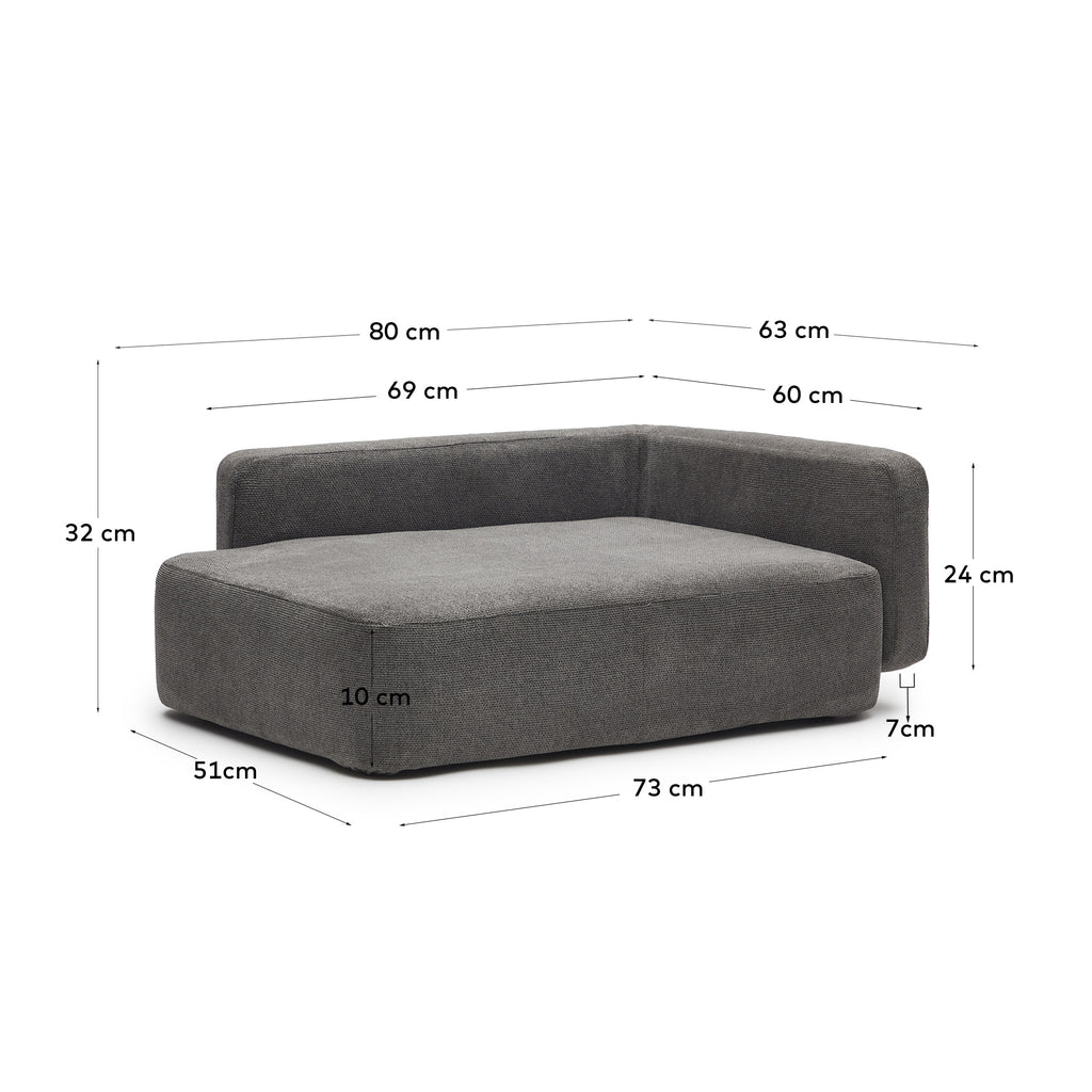 Bowie small bed for pets in dark grey 63 x 80 cm