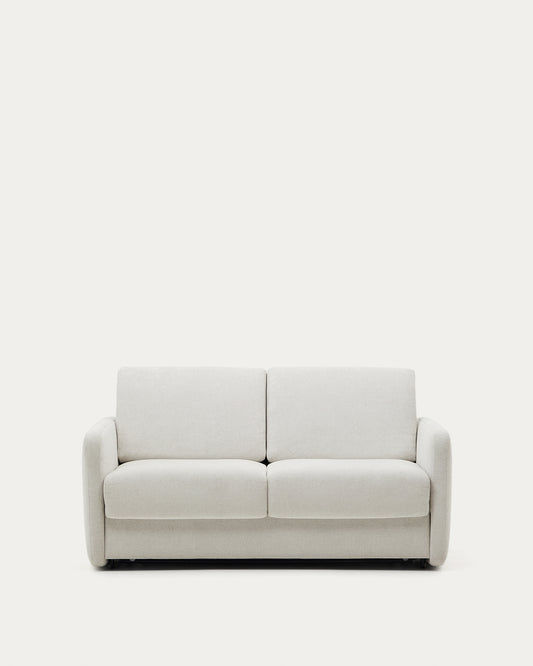 Nuala 2-seater sofa bed in pearl-coloured chenille 184cm