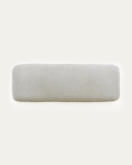 Nuala pearl-coloured chenille cushion 24 x 72cm