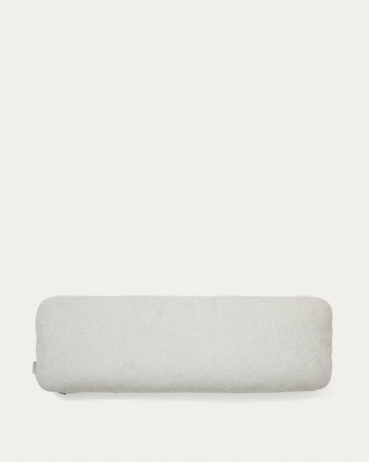 Nuala pearl-coloured chenille cushion 24 x 72cm