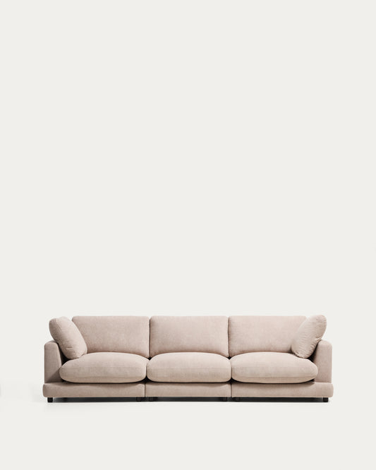 Gala 4-seater sofa in beige micro bouclé FSC Mix Credit 300cm