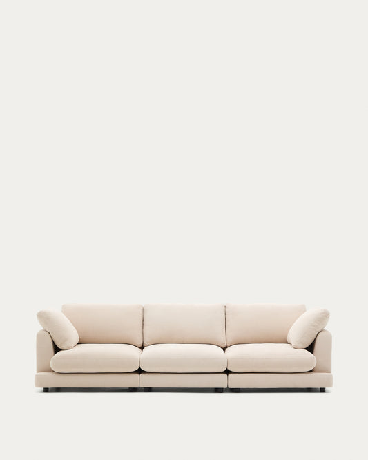 Gala 4-seater beige chenille sofa FSC Mix Credit 300cm