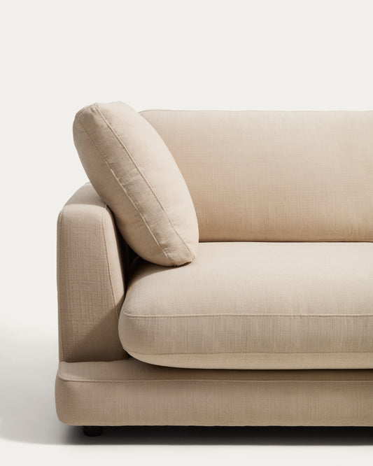 Gala 4-seater modular sofa with right end module in beige chenille FSC Mix Credit 315cm