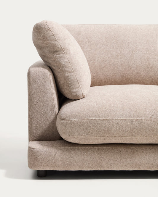 Gala 6-seater corner sofa in beige micro bouclé FSC Mix Credit 300 x 300cm