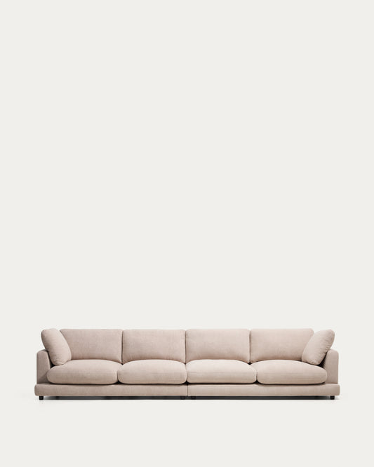 Gala 6-seater sofa in beige micro bouclé FSC Mix Credit 390cm