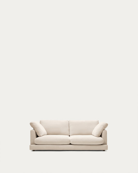Gala 3-seater beige chenille sofa FSC Mix Credit 210cm