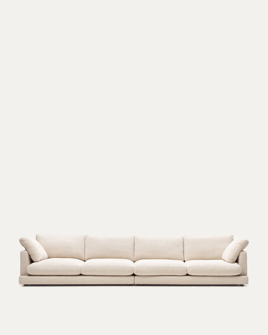 Gala 6-seater beige chenille sofa FSC Mix Credit 390cm