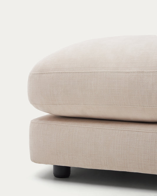 Gala beige chenille footrest FSC Mix Credit 90 x 90cm