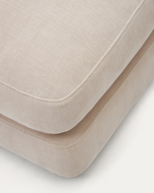 Gala beige chenille footrest FSC Mix Credit 90 x 90cm