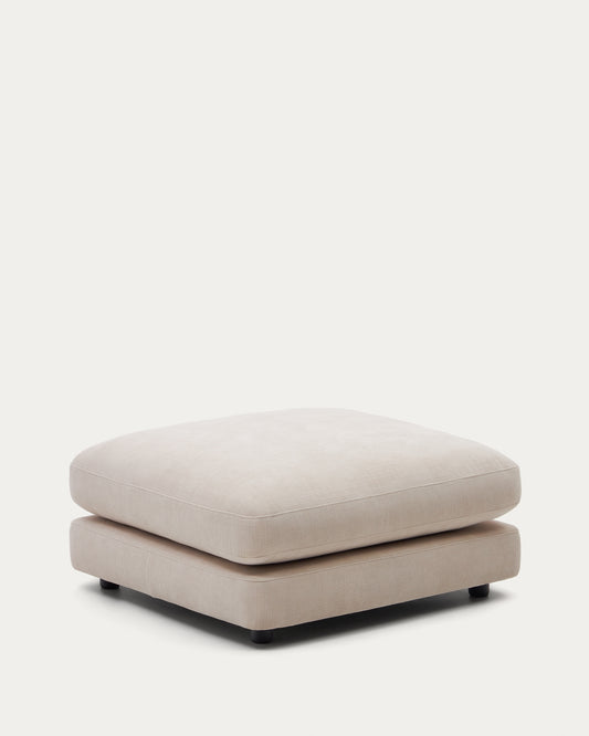 Gala beige chenille footrest FSC Mix Credit 90 x 90cm