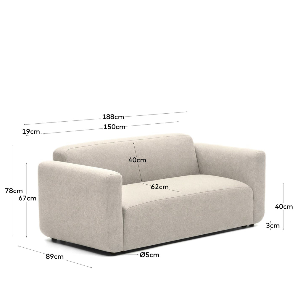 Neom 2 seater modular sofa in beige, 188 cm FSC Mix Credit