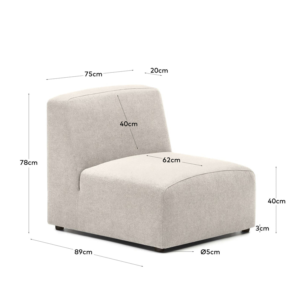 Neom seat module in beige, 75 cm FSC Mix Credit