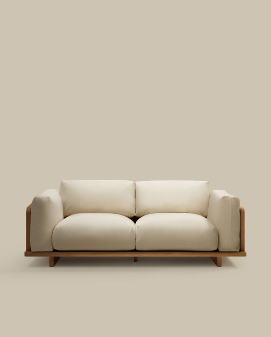 Oaq 3 seater sofa in beige, 225 cm FSC Mix Credit