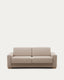 Anley beige 3-seater sofa bed with solid beech wood legs 224cm FSC Mix Credit