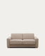 Anley beige 2-seater sofa bed with solid beech wood legs 204cm FSC Mix Credit