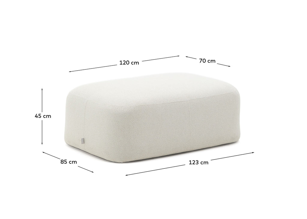 Martina ecru chenille footrest 123 x 85cm