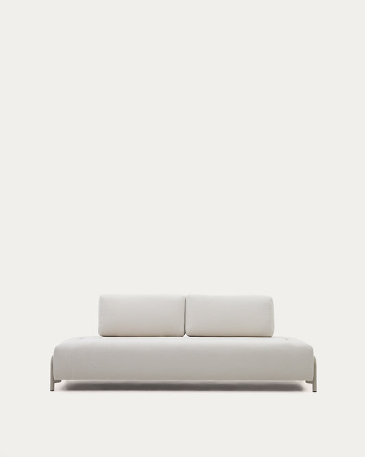 Compo module beige chenille 3-seater with beige metal structure 232 cm FSC Mix Credit