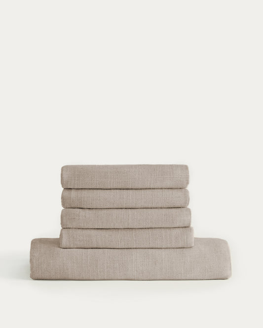 Anarela beige linen 2-seater sofa cover